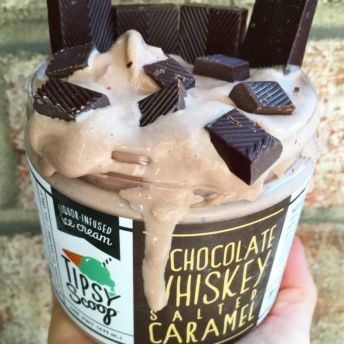 Gluten-free chocolate whiskey ice cream from Tipsy Scoop